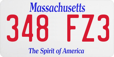 MA license plate 348FZ3