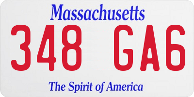 MA license plate 348GA6