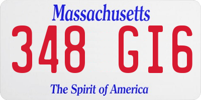 MA license plate 348GI6