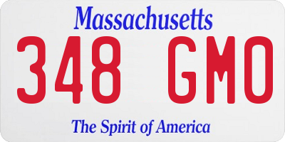 MA license plate 348GM0