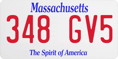 MA license plate 348GV5