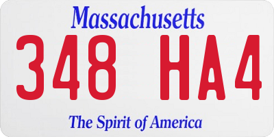 MA license plate 348HA4