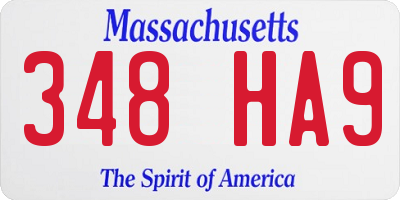 MA license plate 348HA9