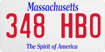 MA license plate 348HB0
