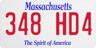 MA license plate 348HD4