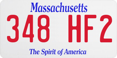 MA license plate 348HF2