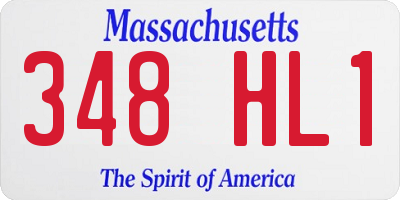 MA license plate 348HL1