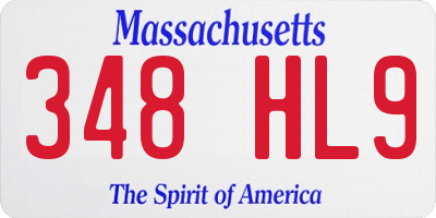 MA license plate 348HL9