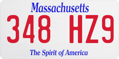 MA license plate 348HZ9
