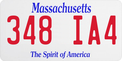 MA license plate 348IA4