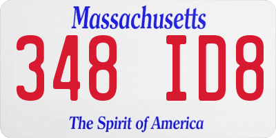 MA license plate 348ID8
