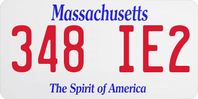 MA license plate 348IE2