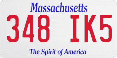 MA license plate 348IK5