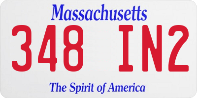 MA license plate 348IN2