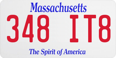 MA license plate 348IT8