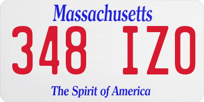 MA license plate 348IZ0