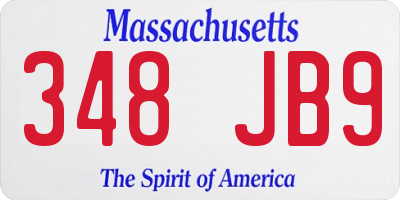 MA license plate 348JB9