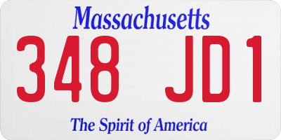 MA license plate 348JD1
