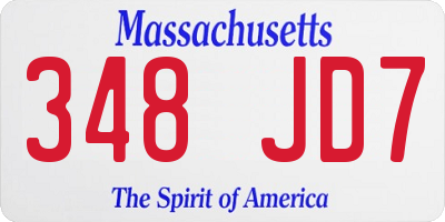 MA license plate 348JD7