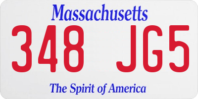 MA license plate 348JG5