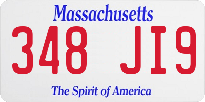MA license plate 348JI9