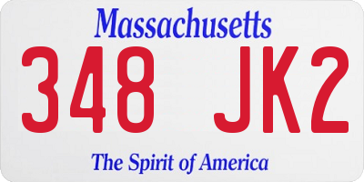 MA license plate 348JK2