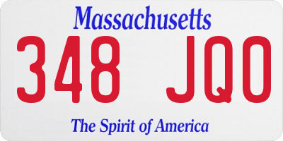 MA license plate 348JQ0