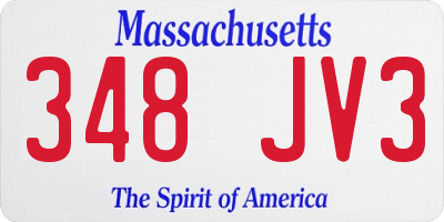 MA license plate 348JV3