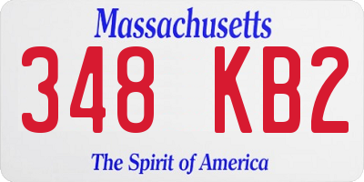 MA license plate 348KB2
