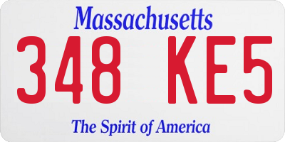 MA license plate 348KE5