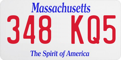 MA license plate 348KQ5