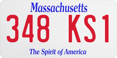 MA license plate 348KS1