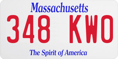 MA license plate 348KW0