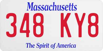 MA license plate 348KY8