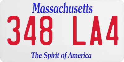MA license plate 348LA4