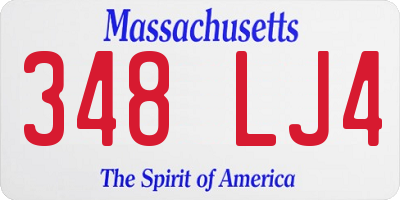 MA license plate 348LJ4
