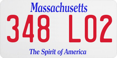 MA license plate 348LO2
