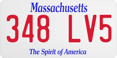 MA license plate 348LV5