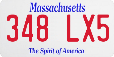 MA license plate 348LX5