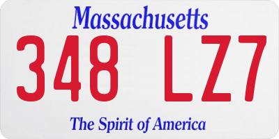 MA license plate 348LZ7