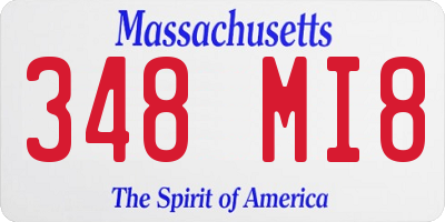 MA license plate 348MI8