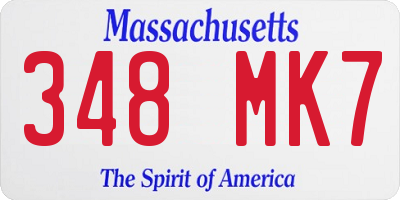 MA license plate 348MK7