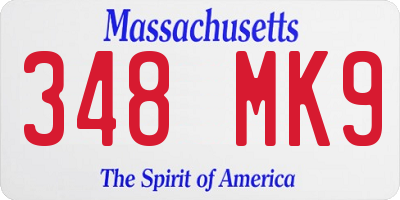 MA license plate 348MK9