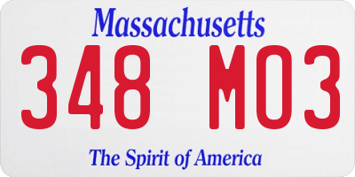 MA license plate 348MO3