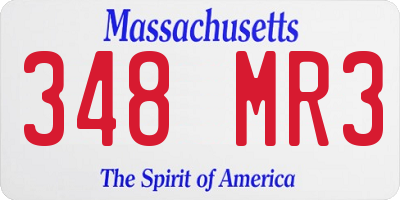 MA license plate 348MR3