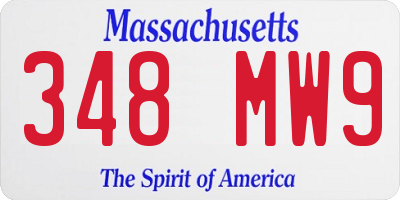 MA license plate 348MW9