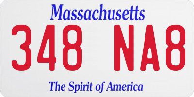 MA license plate 348NA8