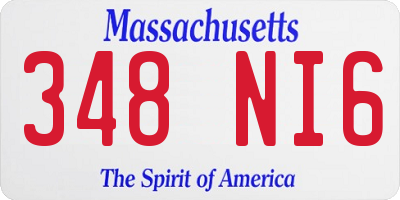 MA license plate 348NI6