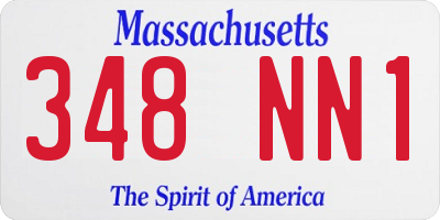 MA license plate 348NN1