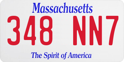 MA license plate 348NN7